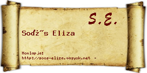 Soós Eliza névjegykártya
